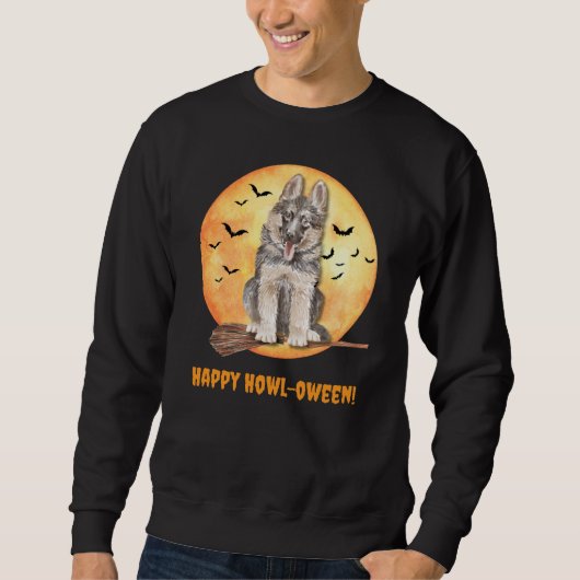 Halloween German Shepherd Sweatshirt für Männer (Vorderseite)