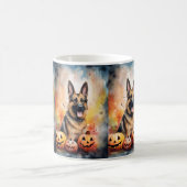 Halloween German Shepherd with Pumpkins Beängstige Kaffeetasse (Mittel)