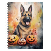 Halloween German Shepherd with Pumpkins Beängstige Notizblock (Vorderseite)