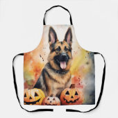 Halloween German Shepherd with Pumpkins Beängstige Schürze (Vorderseite)
