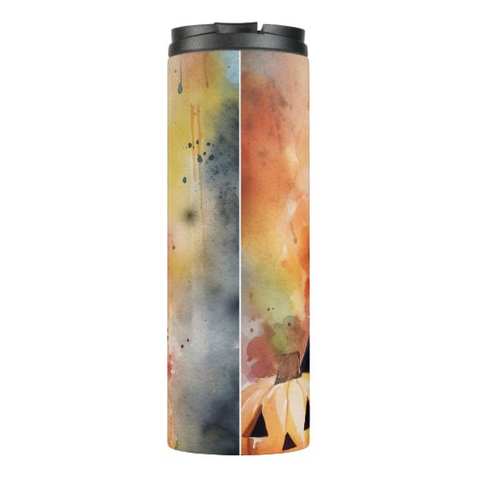 Halloween German Shepherd with Pumpkins Beängstige Thermosbecher (Rückseite)