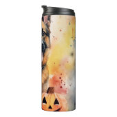 Halloween German Shepherd with Pumpkins Beängstige Thermosbecher (Nach rechts gedreht)