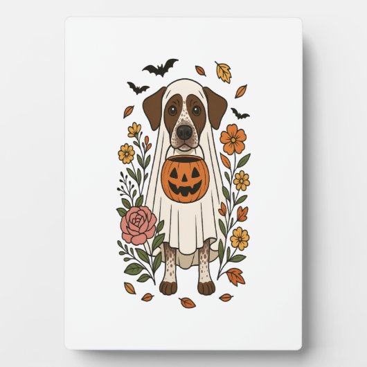 Halloween German Shorthair Pointer Fotoplatte (Vorderseite)