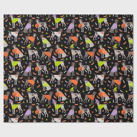 Halloween German Shorthair Pointer Geschenkpapier (Flach)