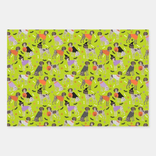 Halloween German Shorthair Pointer Geschenkpapier Set (Vorderseite 2)
