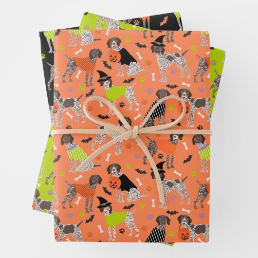 Halloween German Shorthair Pointer Geschenkpapier Set (Beispiel)