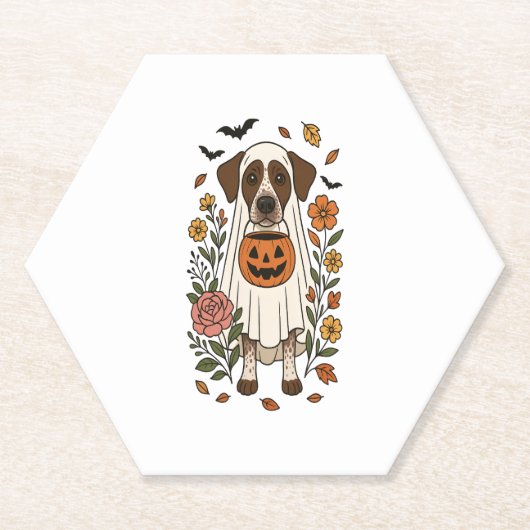 Halloween German Shorthair Pointer Untersetzer (Vorderseite)