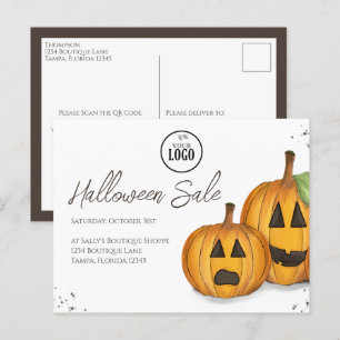 Halloween-Geschäftsförderungs-Kürbisse QR-Code Postkarte