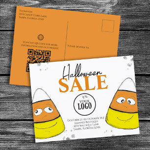 Halloween-Geschäftslogo Werbe-QR-Code Süßigkeiten Postkarte