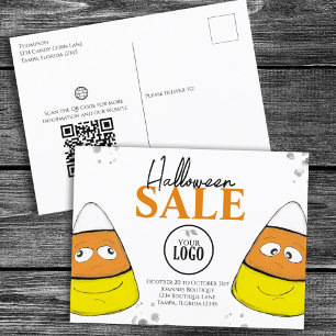 Halloween-Geschäftslogo Werbe-QR-Code Süßigkeiten Postkarte