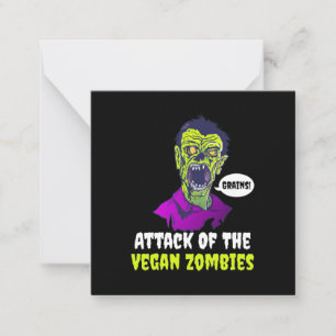 Halloween-Geschenk   Angriff auf die Veganen Mitteilungskarte