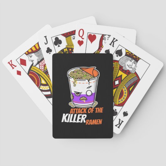 Halloween-Geschenk | Angriff der Ramen Spielkarten (Rückseite)