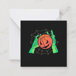 Halloween-Geschenk Basketball Halloween Mitteilungskarte
