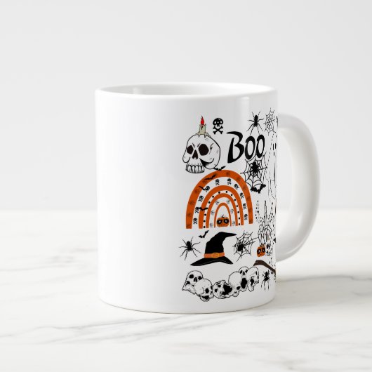 Halloween-Geschenk, Boo, Halloween-Sublimationsdes Jumbo-Tasse (Vorderseite Rechts)