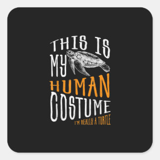 Halloween-Geschenk Das ist mein menschliches Kostü Quadratischer Aufkleber
