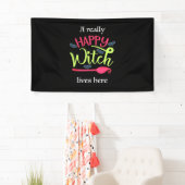 Halloween-Geschenk | Eine wirklich glückliche Hexe Banner (Insitu)