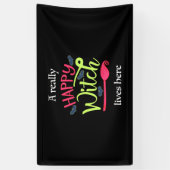 Halloween-Geschenk | Eine wirklich glückliche Hexe Banner (Vertikal)
