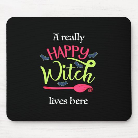 Halloween-Geschenk | Eine wirklich glückliche Hexe Mousepad (Vorne)
