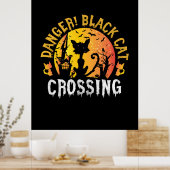 Halloween-Geschenk | Gefährdung durch Katzenüberqu Poster (Küche)