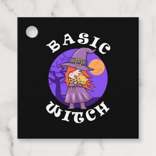 Halloween-Geschenk | Grundhexe Geschenkanhänger (Vorderseite)