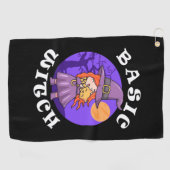 Halloween-Geschenk | Grundhexe Golfhandtuch (Horizontal)