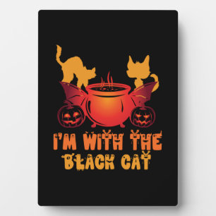 Halloween-Geschenk Ich bin mit meiner Katze Gebu Fotoplatte