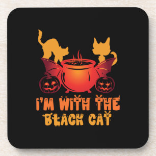 Halloween-Geschenk Ich bin mit meiner Katze Gebu Getränkeuntersetzer