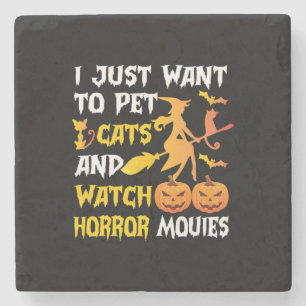 Halloween-Geschenk Ich will einfach nur Katzen s Steinuntersetzer