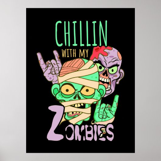 Halloween-Geschenk | Kinder mit meinen Freunden Poster (Vorne)