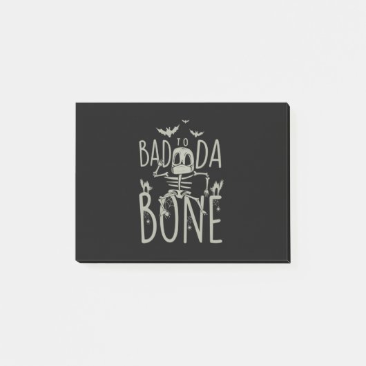 Halloween-Geschenk | Schlecht zu Da Bone Post-it Klebezettel (Vorderseite)