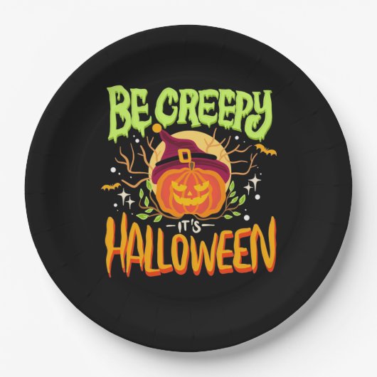 Halloween-Geschenk | Seid gruselig, es ist Hallowe Pappteller (Vorderseite)