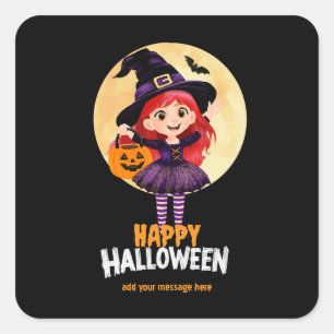 Halloween-Geschenkanhänger Süßes oder Saures Part Quadratischer Aufkleber