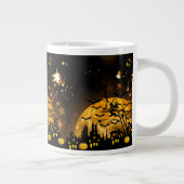 Halloween-Geschenke von fliegenden Hexen ernten Mo Jumbo-Tasse (Rechts)