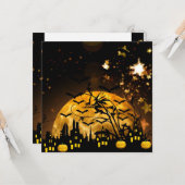 Halloween-Geschenke von fliegenden Hexen ernten Mo Karte (Vorderseite/Rückseite Beispiel)