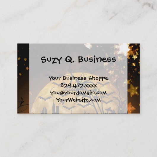 Halloween-Geschenke von fliegenden Hexen ernten Mo Visitenkarte (Vorderseite)