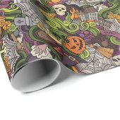 Halloween Geschenkpapier (Rolleneckpunkt)