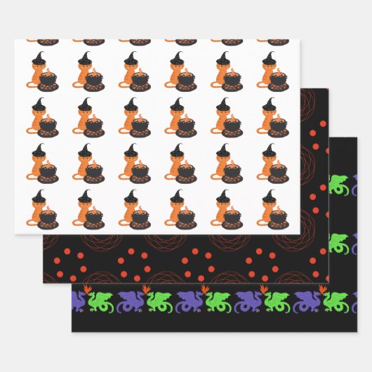 Halloween-Geschenkpapier - gemischte Blätter (Set)