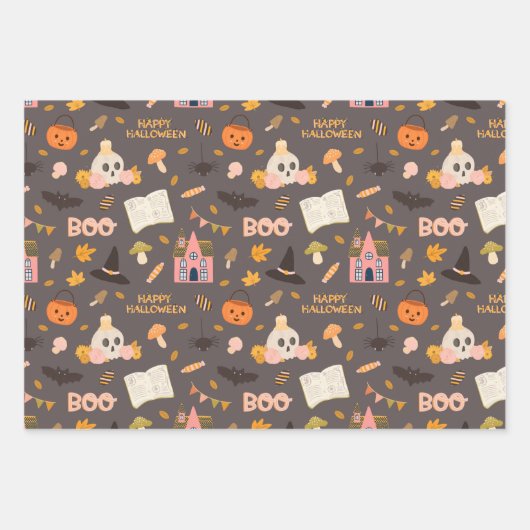 Halloween-Geschenkpapier Geschenkpapier Set (Vorderseite 3)