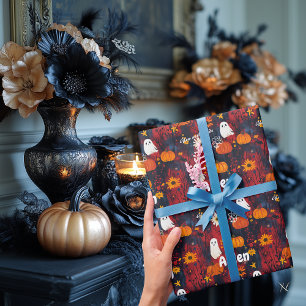 Halloween-Geschenkpapier mit gruseligen süßen Desi Geschenkpapier