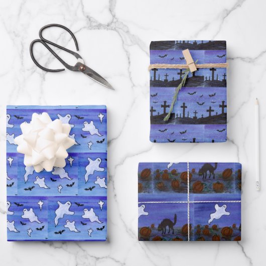 Halloween Geschenkpapier Set (Vorderseite)