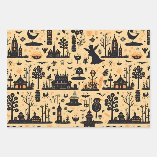 Halloween Geschenkpapier Set (Vorderseite)