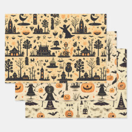 Halloween Geschenkpapier Set