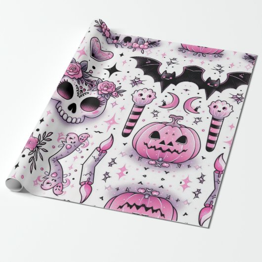 Halloween-Geschenkpapier, spukes Packpapier, Hexe Geschenkpapier (Ungerollt)