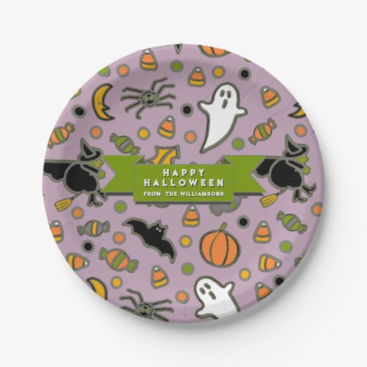 Halloween-Geschenksüßigkeiten Pappteller (Vorderseite)