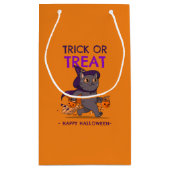 Halloween-Geschenktasche, schwarze Katze mit Hexen Kleine Geschenktüte (Rückseite)