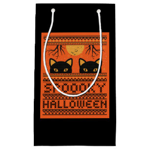 Halloween-Geschenktasche, schwarze Katzen, unheiml Kleine Geschenktüte