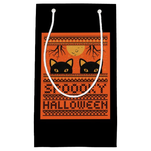 Halloween-Geschenktasche, schwarze Katzen, unheiml Kleine Geschenktüte (Vorderseite)