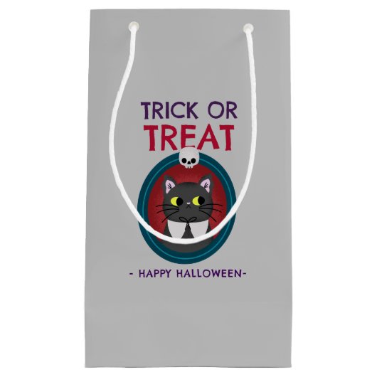 Halloween-Geschenktasche, Trick oder Treat-Katze i Kleine Geschenktüte (Vorderseite)