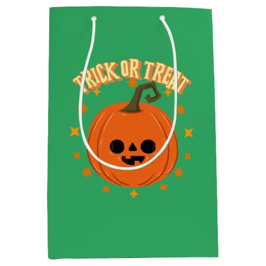 Halloween Geschenktüte Kürbistrick oder Trete (Vorderseite)