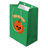 Halloween Geschenktüte Kürbistrick oder Trete (Rückseite Schrägansicht)